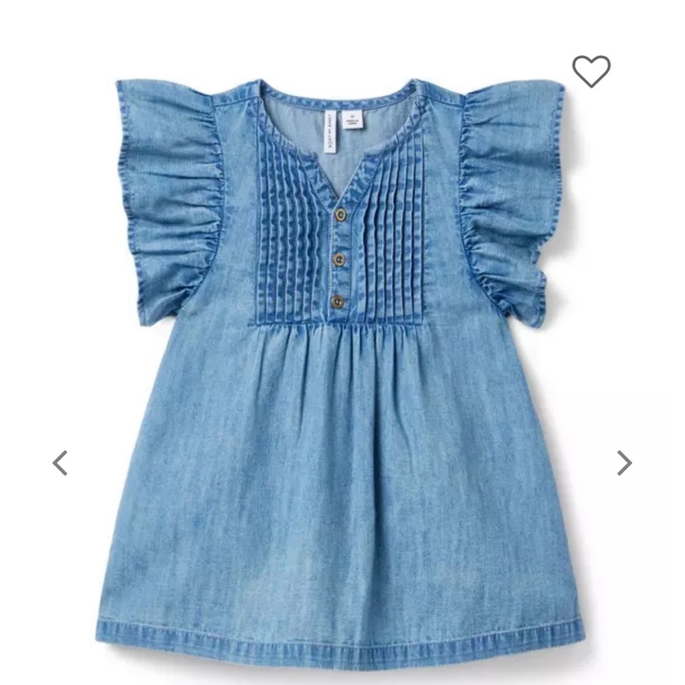 Janie and Jack Chambray Ruffle Sleeve Dress